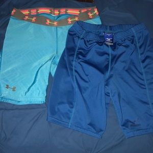 Under Armor and Mizuno Sliding shorts